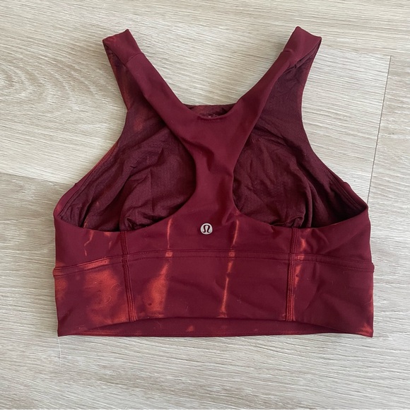 Lululemon Red Tie Dye Longline Sports Bra - Picture 1 of 3
